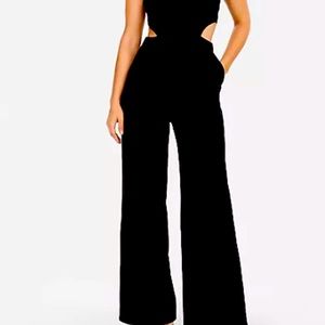 Black jumpsuit with side cut outs